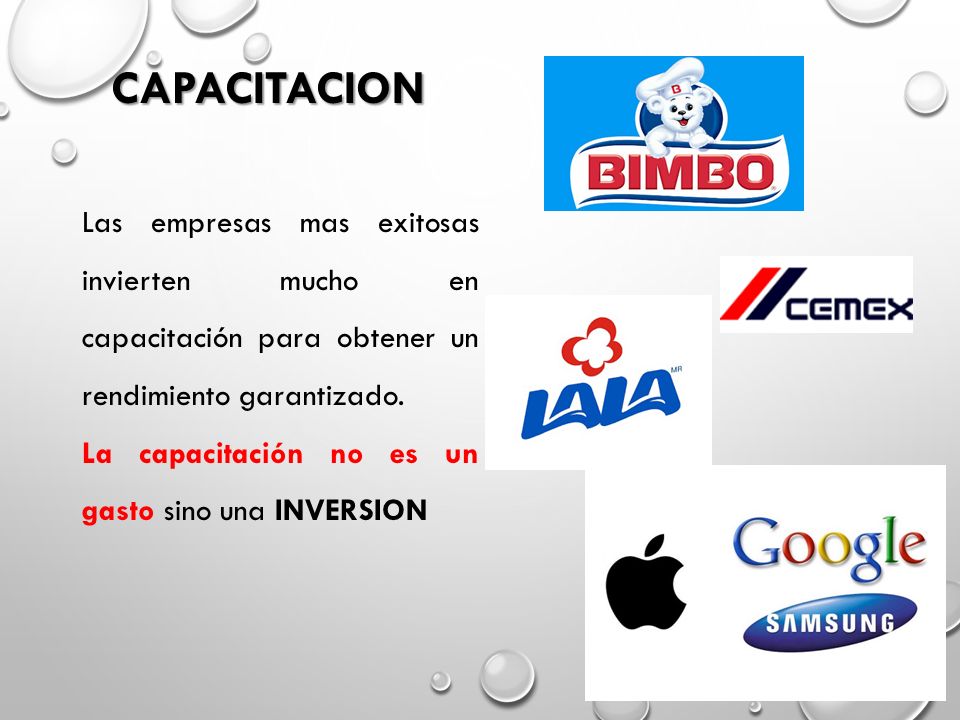 CAPACITACION Las empresas mas exitosas invierten mucho en capacitación para obtener un rendimiento garantizado.