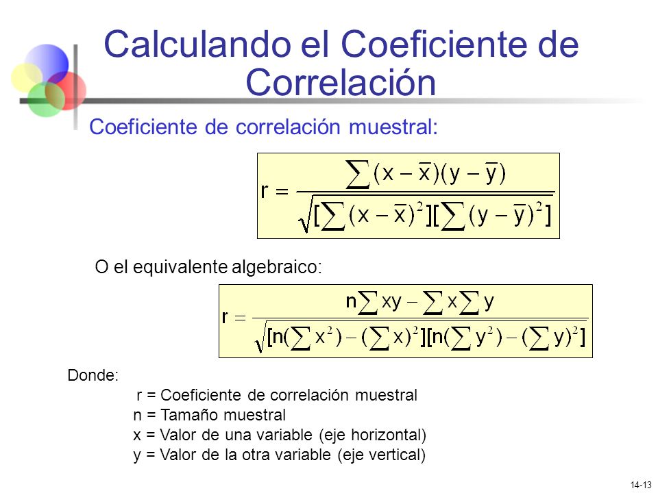 Calculando el Coeficiente de Correlación