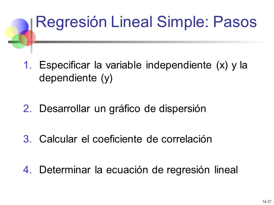 Regresión Lineal Simple: Pasos