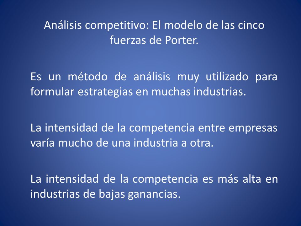 Análisis competitivo: El modelo de las cinco fuerzas de Porter.