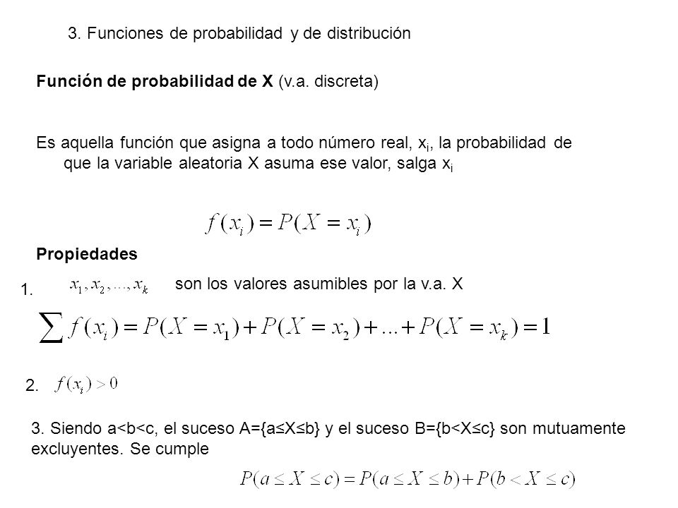 3. Funciones de probabilidad y de distribución