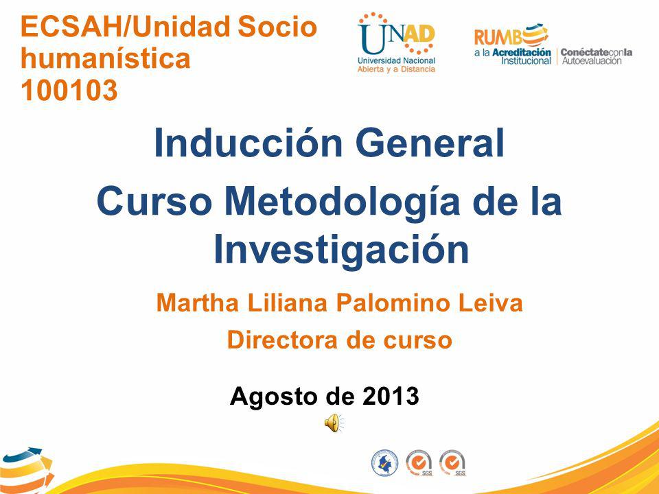 Curso Metodología de la Investigación Martha Liliana Palomino Leiva