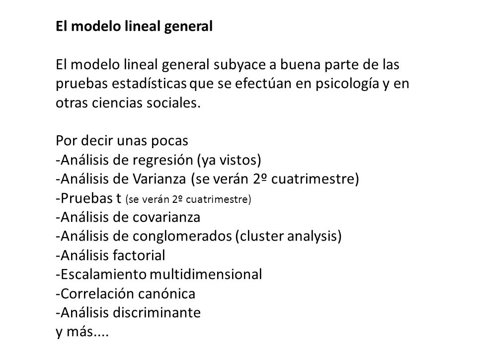 El modelo lineal general