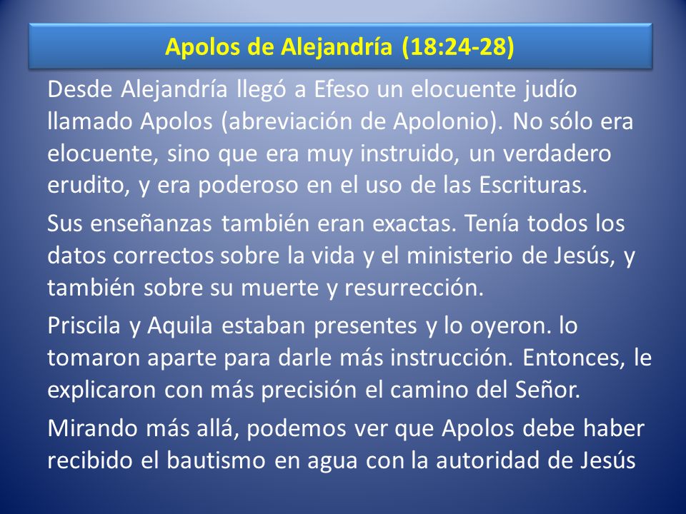 Apolos de Alejandría (18:24-28)