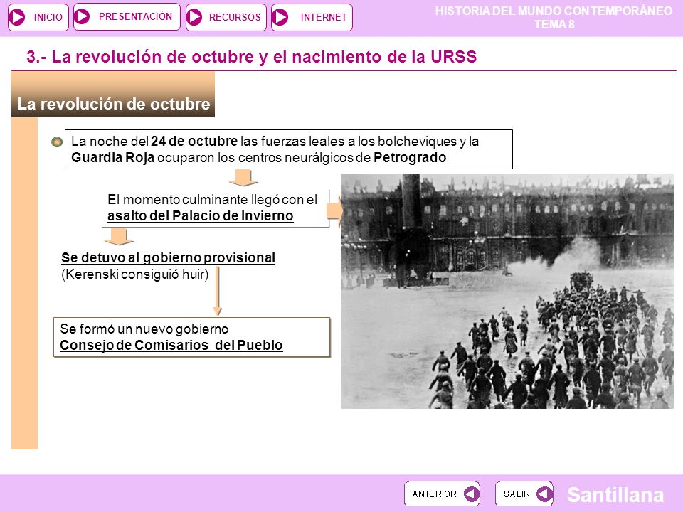 3.- La revolución de octubre y el nacimiento de la URSS