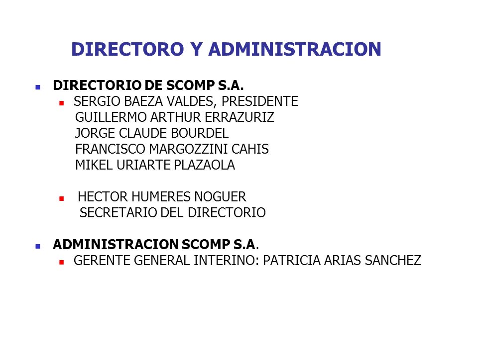 DIRECTORO Y ADMINISTRACION