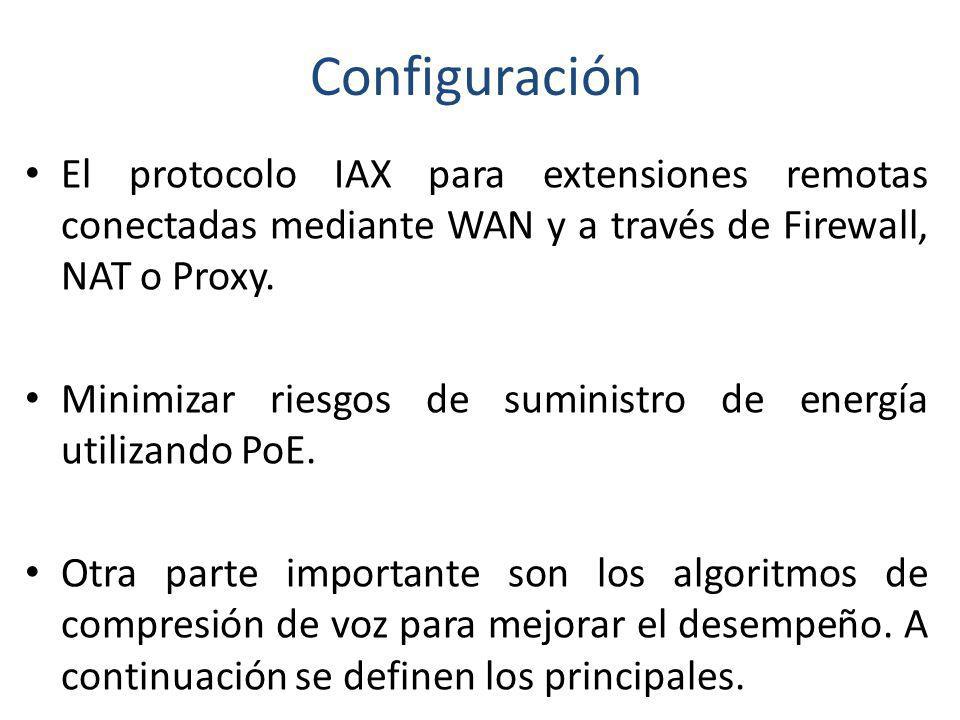 Configuración El protocolo IAX para extensiones remotas conectadas mediante WAN y a través de Firewall, NAT o Proxy.