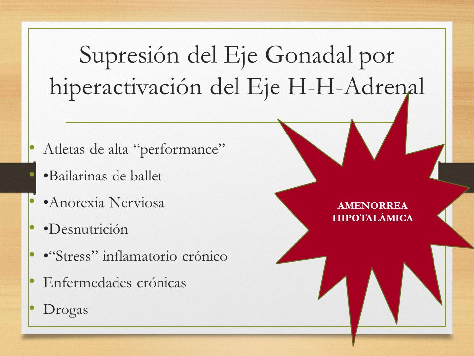 Supresión del Eje Gonadal por hiperactivación del Eje H-H-Adrenal