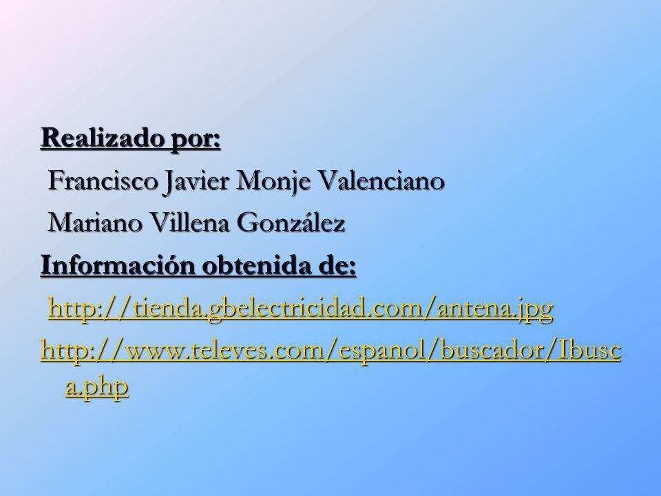 Realizado por: Francisco Javier Monje Valenciano. Mariano Villena González. Información obtenida de: