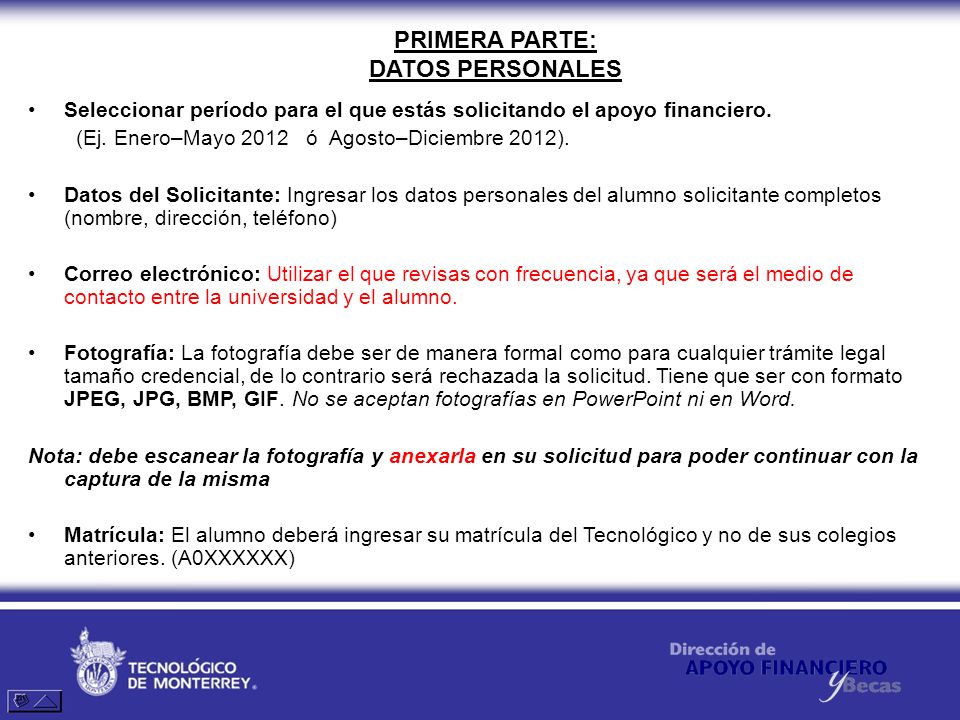 PRIMERA PARTE: DATOS PERSONALES
