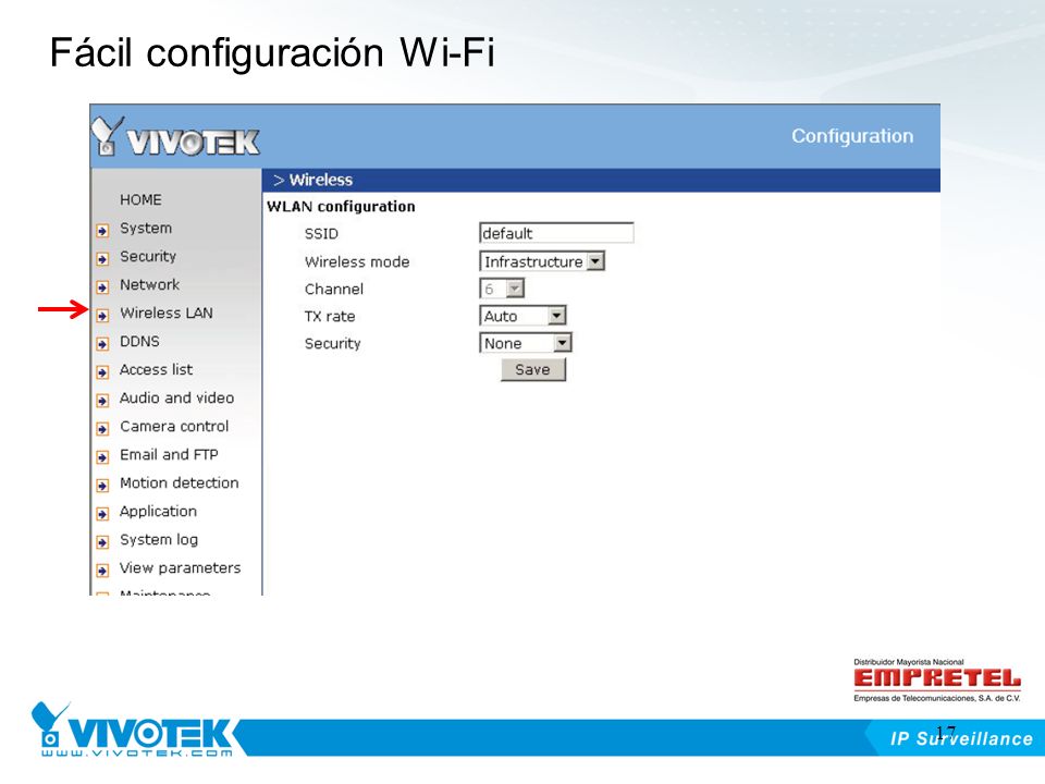 Fácil configuración Wi-Fi