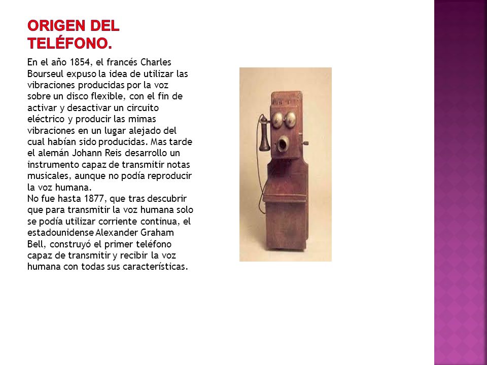 Origen del teléfono.