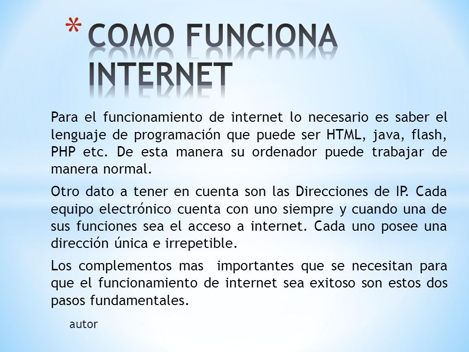 COMO FUNCIONA INTERNET