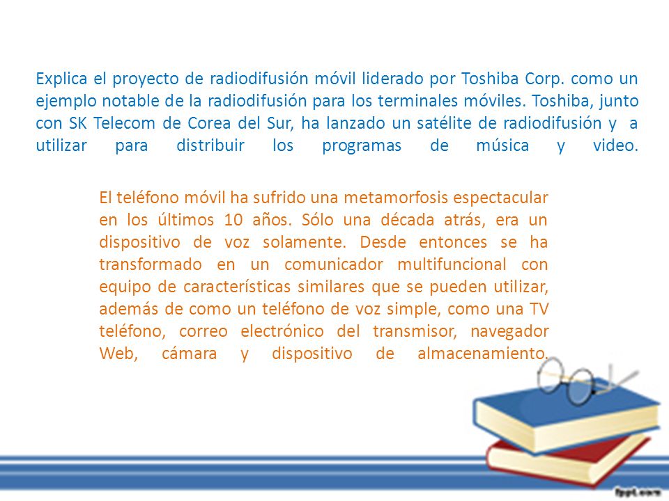 Explica el proyecto de radiodifusión móvil liderado por Toshiba Corp