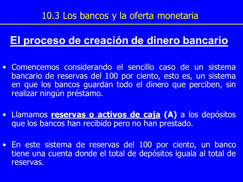 10.3 Los bancos y la oferta monetaria
