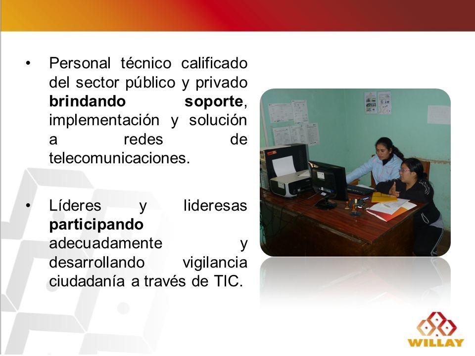 Personal técnico calificado del sector público y privado brindando soporte, implementación y solución a redes de telecomunicaciones.