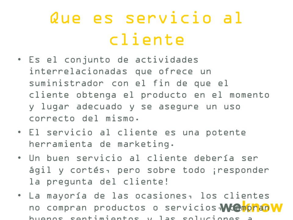 Que es servicio al cliente