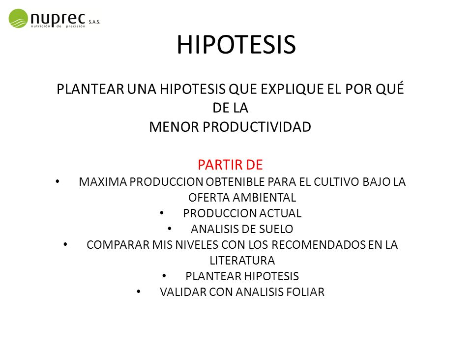 HIPOTESIS PLANTEAR UNA HIPOTESIS QUE EXPLIQUE EL POR QUÉ DE LA