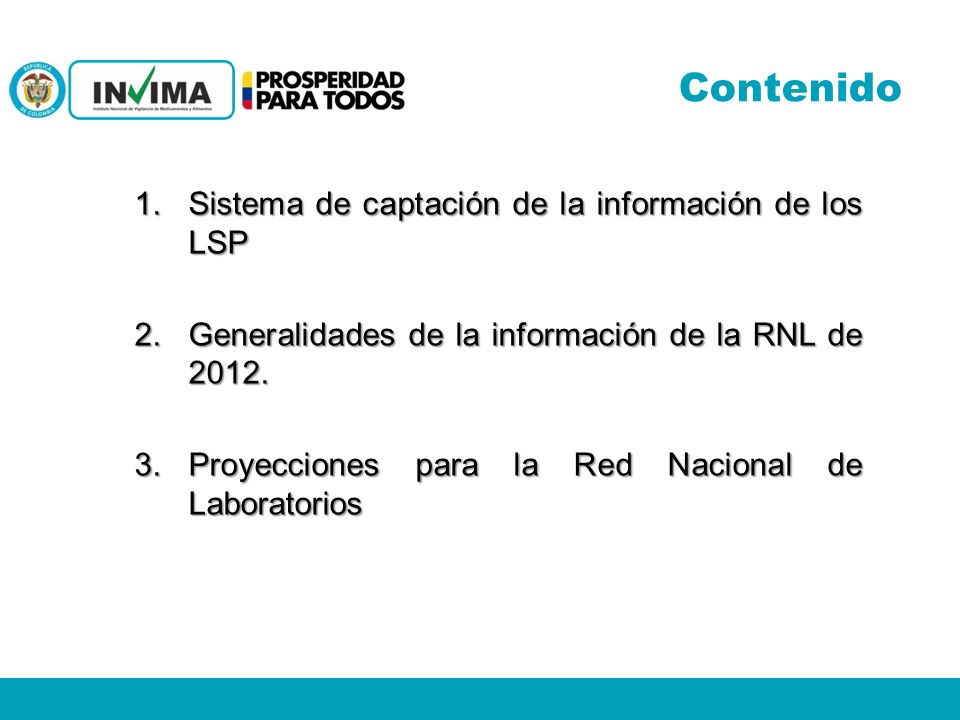 Contenido Sistema de captación de la información de los LSP