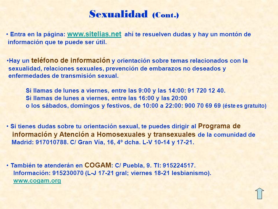 Sexualidad (Cont.) Entra en la página:   ahí te resuelven dudas y hay un montón de.