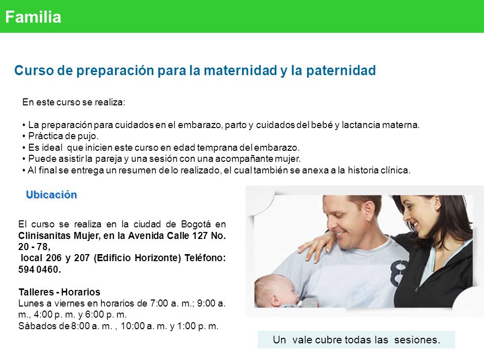 Familia Curso de preparación para la maternidad y la paternidad