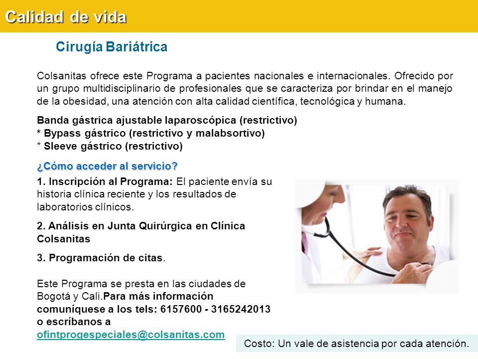 Calidad de vida Cirugía Bariátrica