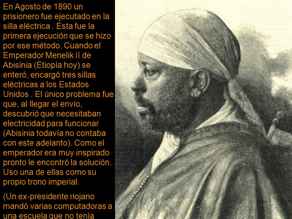 En Agosto de 1890 un prisionero fue ejecutado en la silla eléctrica