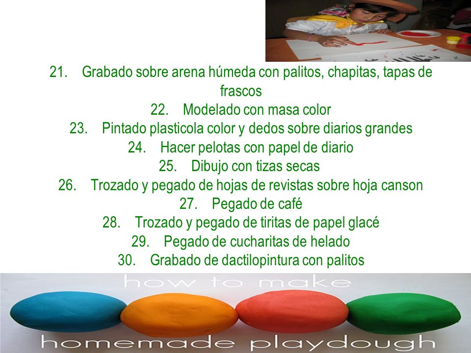 21. Grabado sobre arena húmeda con palitos, chapitas, tapas de frascos 22.