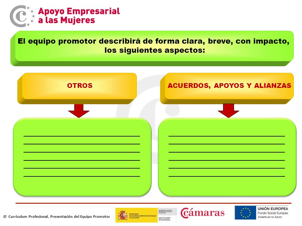 El equipo promotor describirá de forma clara, breve, con impacto,
