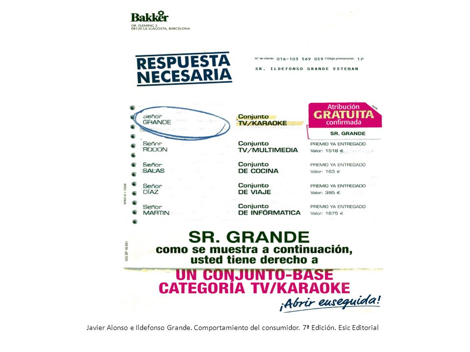 Javier Alonso e Ildefonso Grande. Comportamiento del consumidor