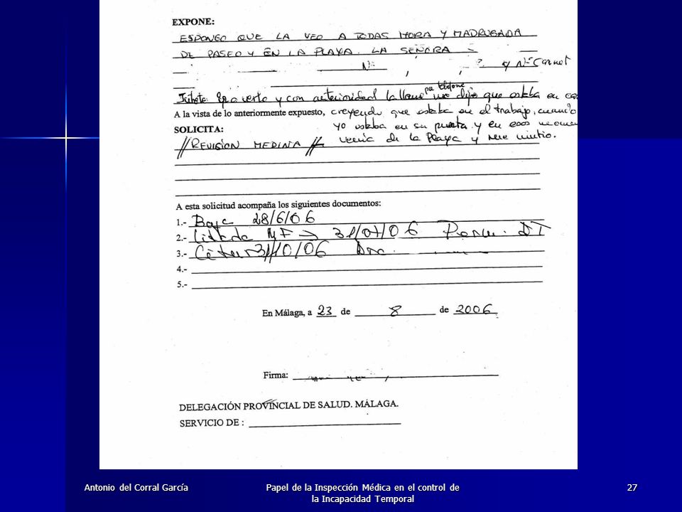Papel de la Inspección Médica en el control de la Incapacidad Temporal