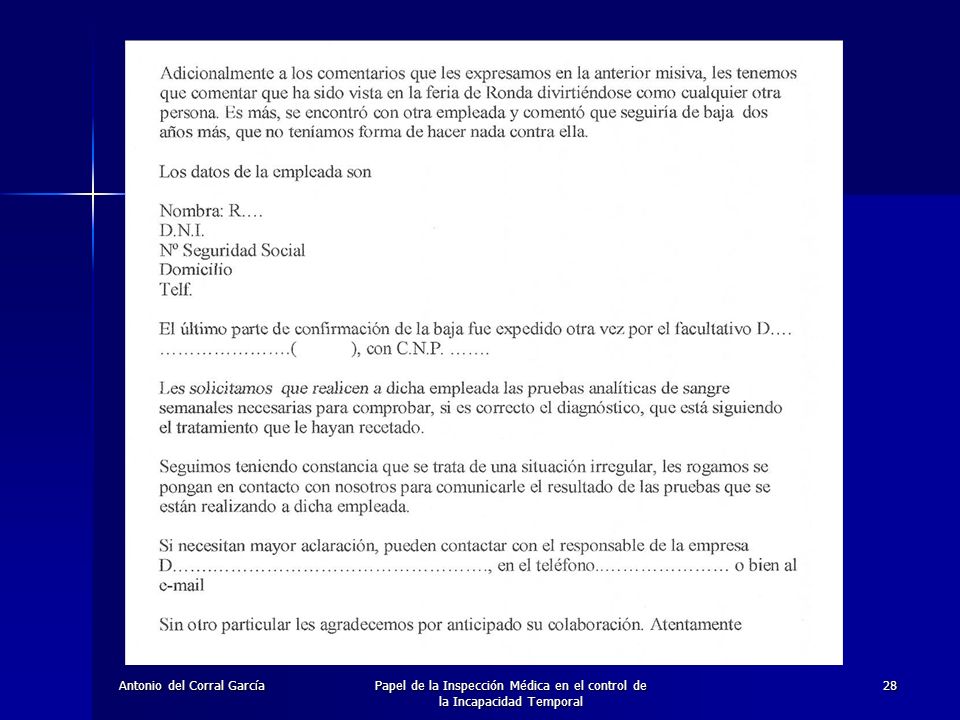 Papel de la Inspección Médica en el control de la Incapacidad Temporal