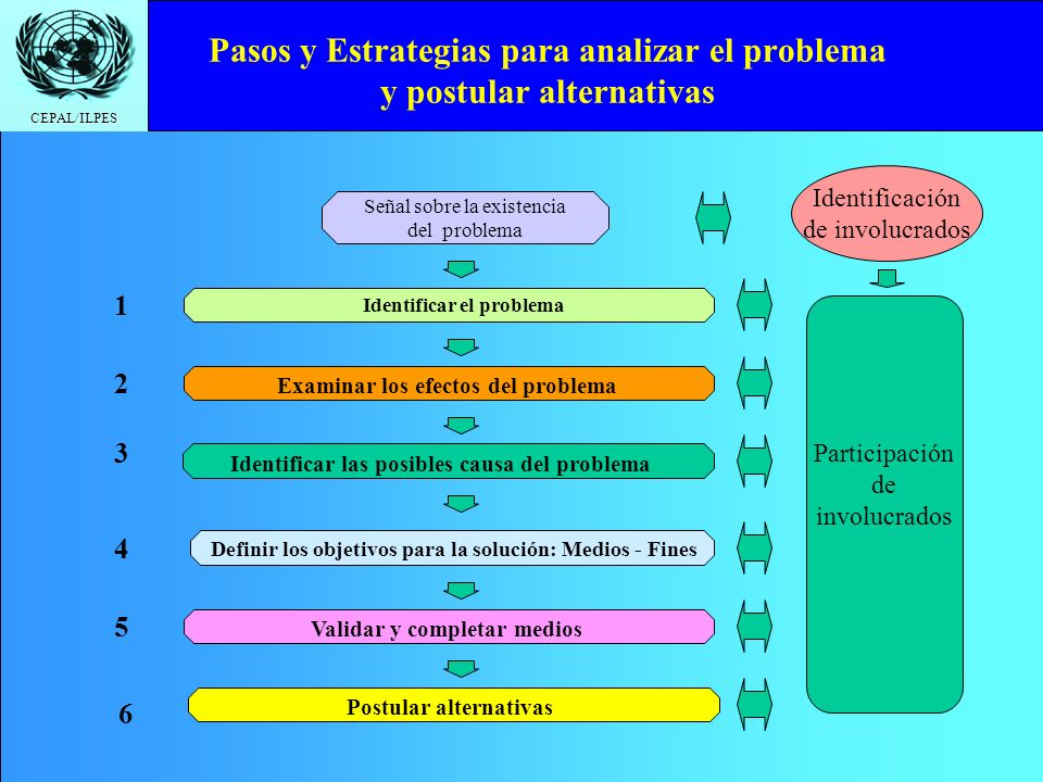 Pasos y Estrategias para analizar el problema y postular alternativas
