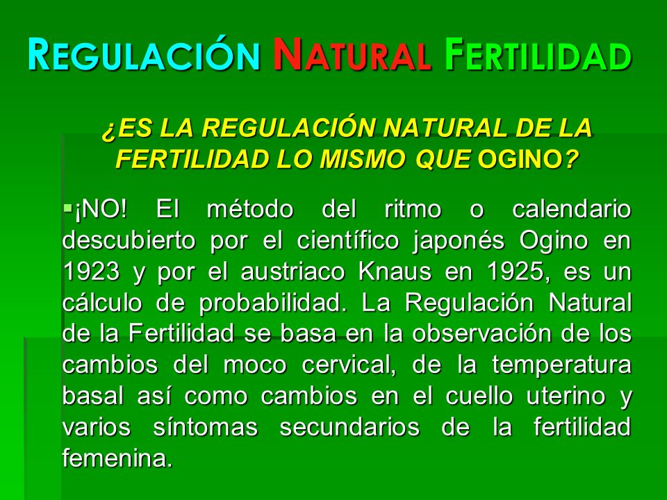 REGULACIÓN NATURAL FERTILIDAD