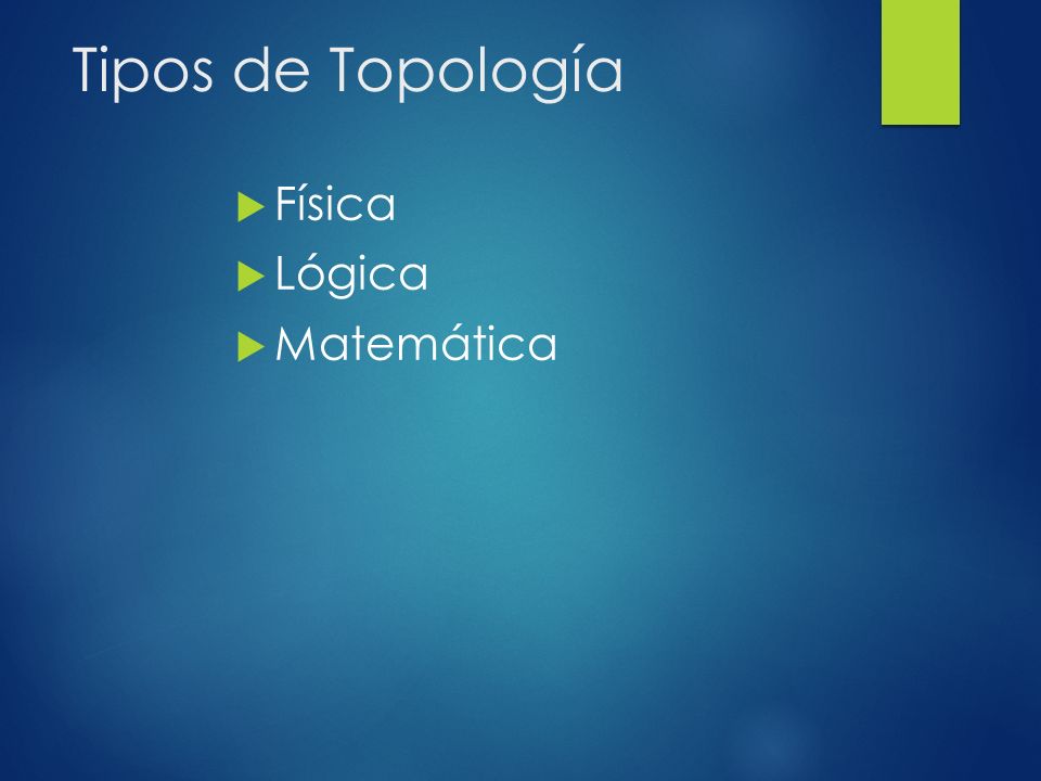 Tipos de Topología Física Lógica Matemática