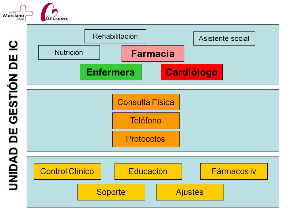 UNIDAD DE GESTIÓN DE IC Farmacia Enfermera Cardiólogo Consulta Física