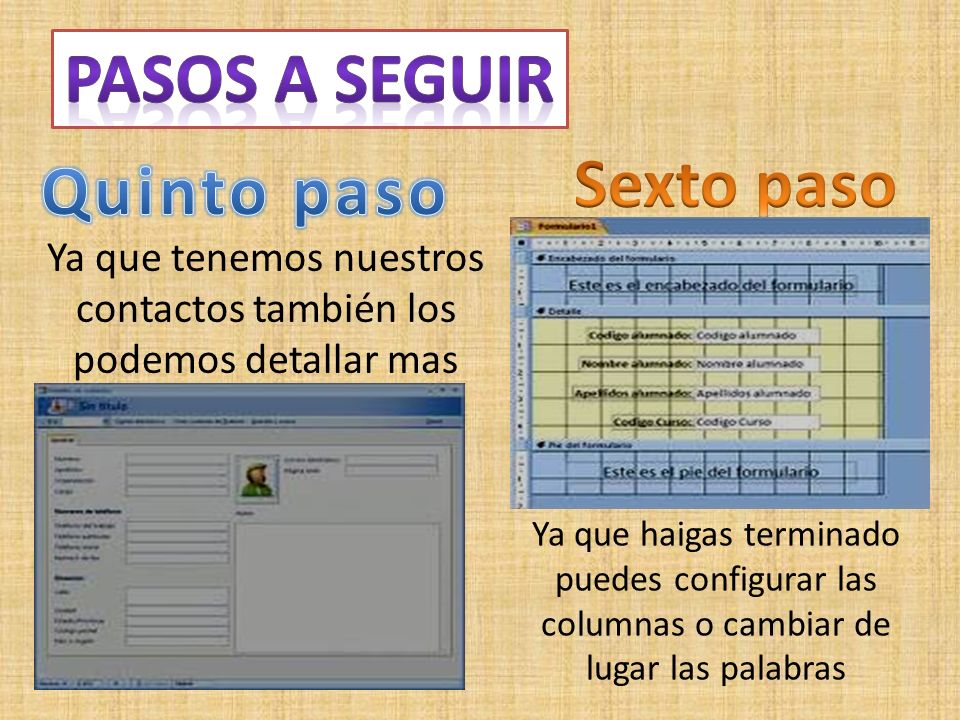 Ya que tenemos nuestros contactos también los podemos detallar mas