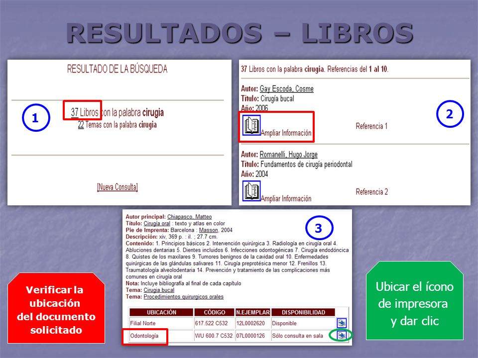 RESULTADOS – LIBROS Ubicar el ícono de impresora y dar clic