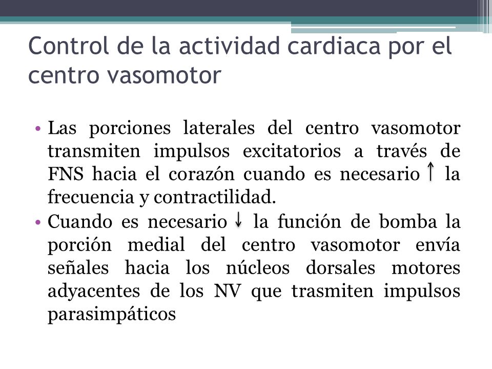 Control de la actividad cardiaca por el centro vasomotor