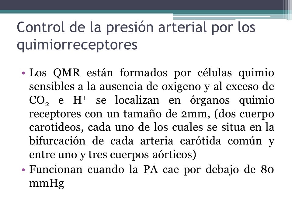 Control de la presión arterial por los quimiorreceptores