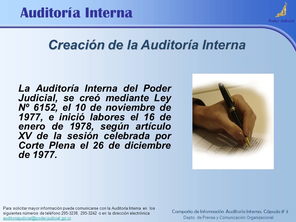 Creación de la Auditoría Interna