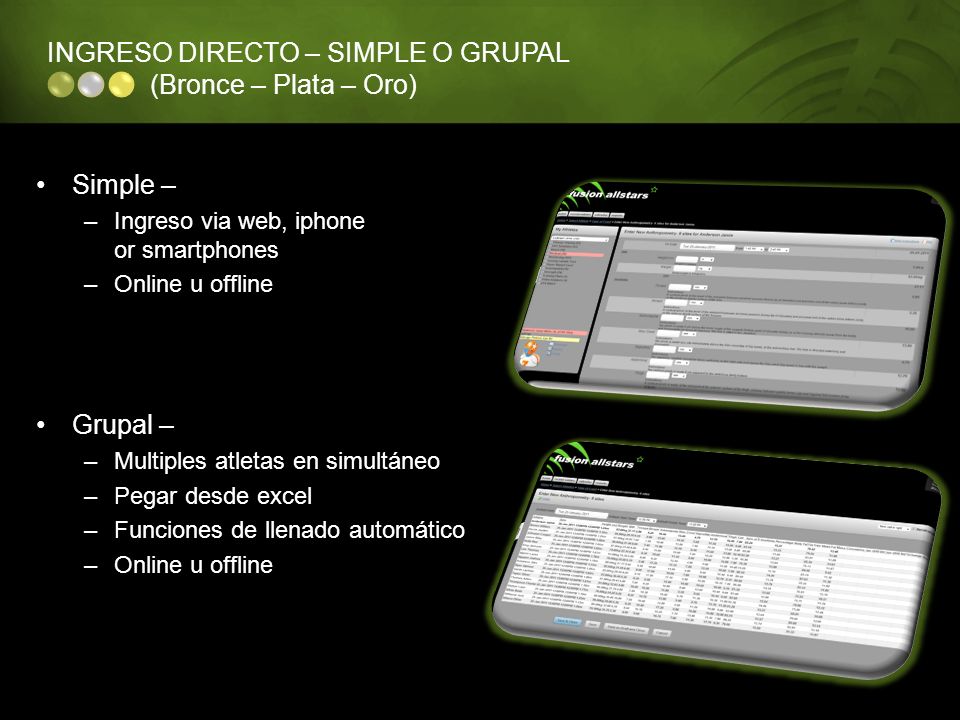 INGRESO DIRECTO – SIMPLE O GRUPAL (Bronce – Plata – Oro)