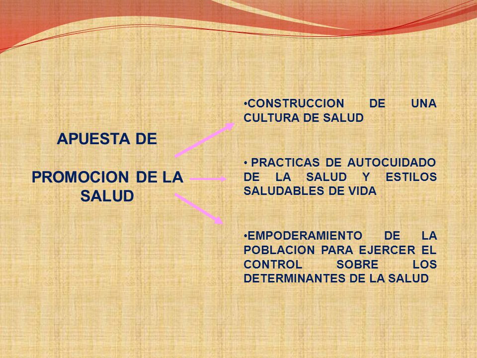 APUESTA DE PROMOCION DE LA SALUD CONSTRUCCION DE UNA CULTURA DE SALUD