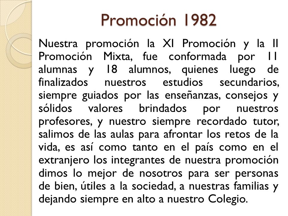 Promoción 1982