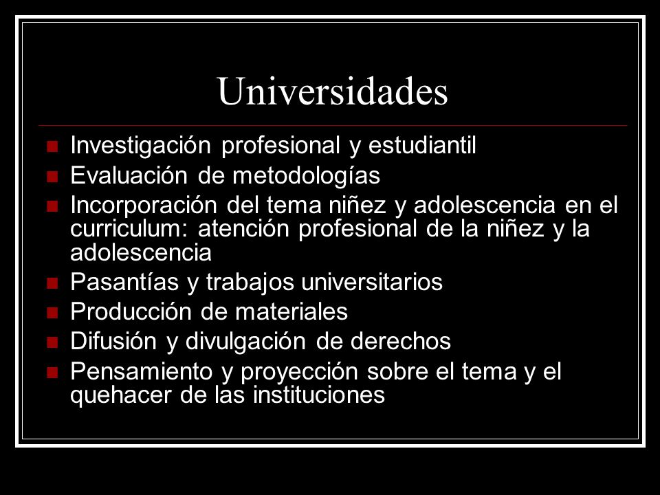 Universidades Investigación profesional y estudiantil
