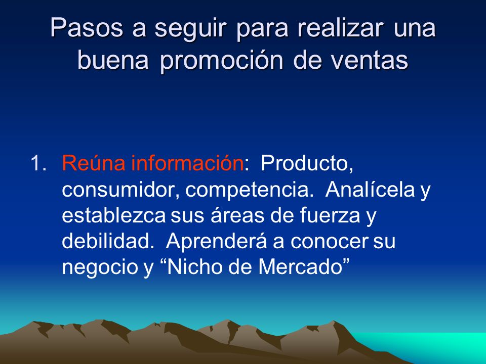 Pasos a seguir para realizar una buena promoción de ventas