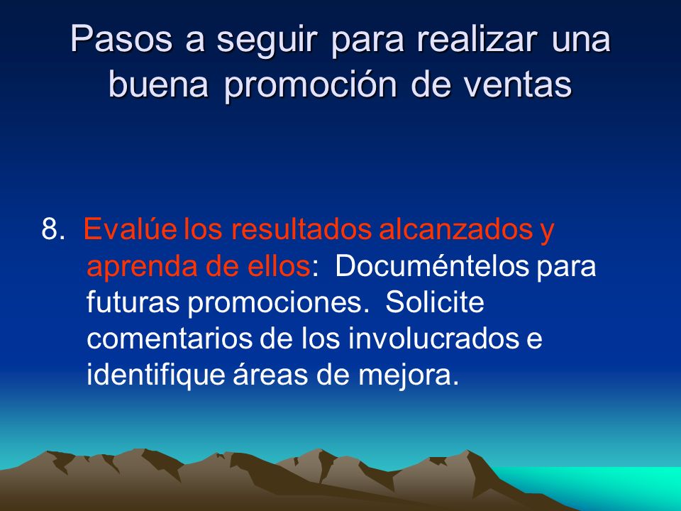 Pasos a seguir para realizar una buena promoción de ventas
