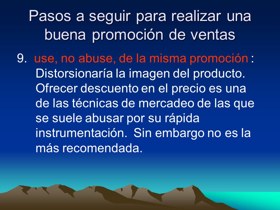 Pasos a seguir para realizar una buena promoción de ventas