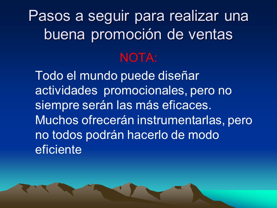Pasos a seguir para realizar una buena promoción de ventas