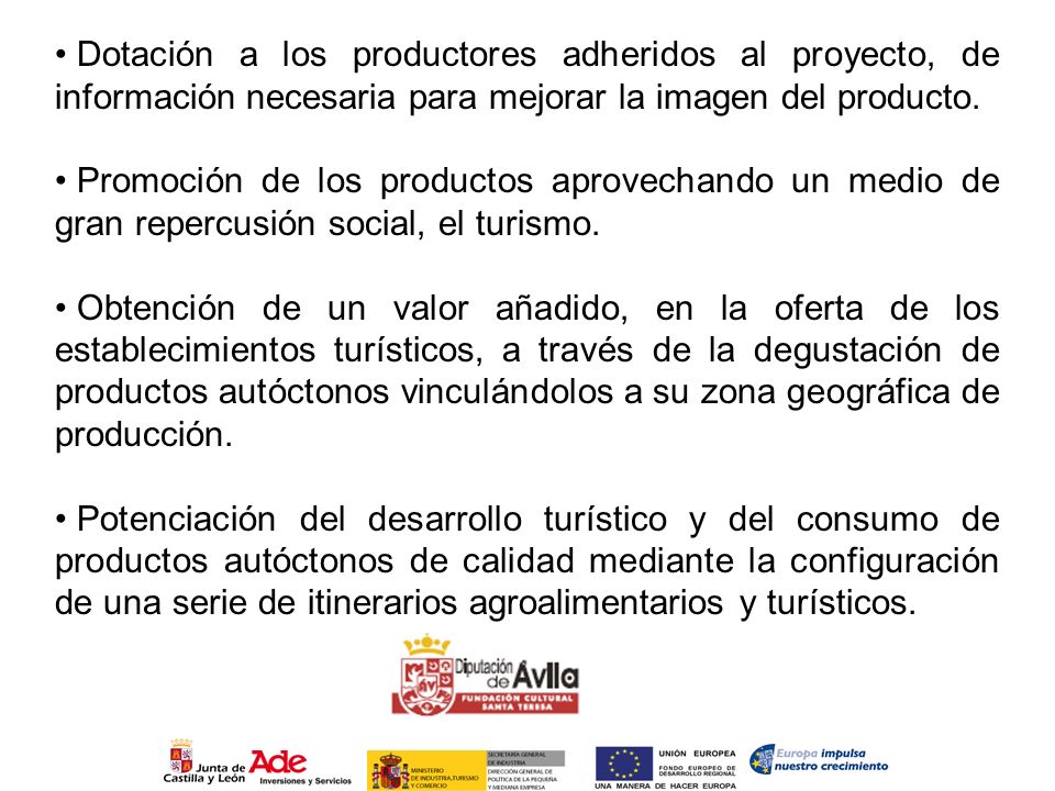 Dotación a los productores adheridos al proyecto, de información necesaria para mejorar la imagen del producto.